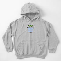 Cute sprout in pot Kids Pullover Hoodie