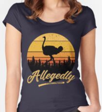 Letterkenny Allegedly Ostrich Flightless Bird Vintage Retro Sunset Distressed Fitted Scoop T-Shirt