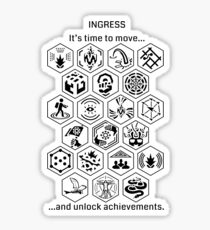 Ingress Achievements Black Sticker