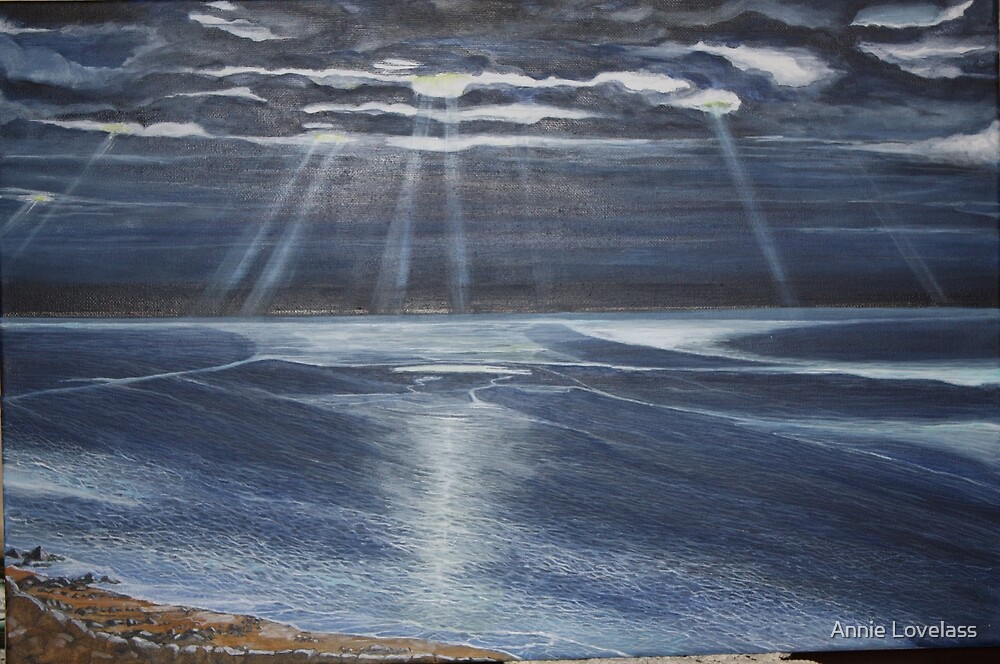 "Dorset Moonbeams" by Annie Lovelass Redbubble