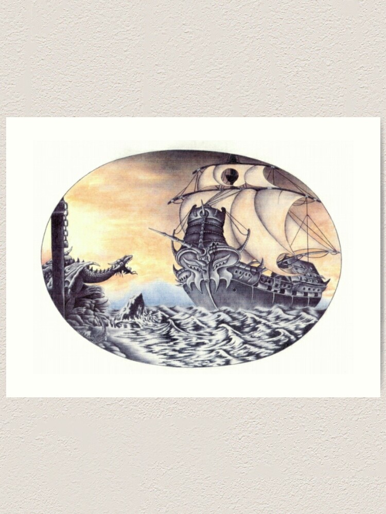 Alternate view of Dragon Ship Art Print