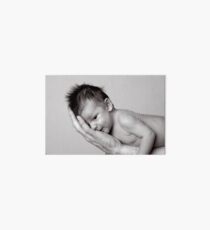 Healthy baby, hiding on fathers arm. Art Board