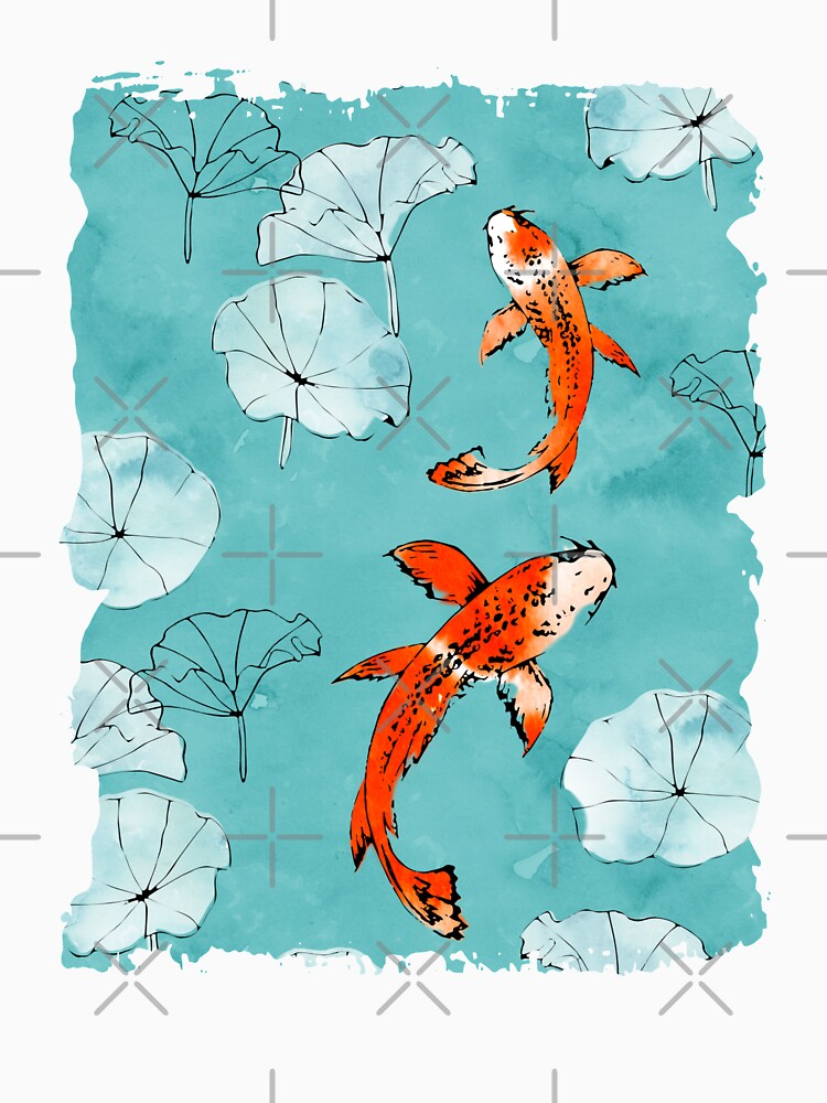 Waterlily koi in turquoise by adenaJ