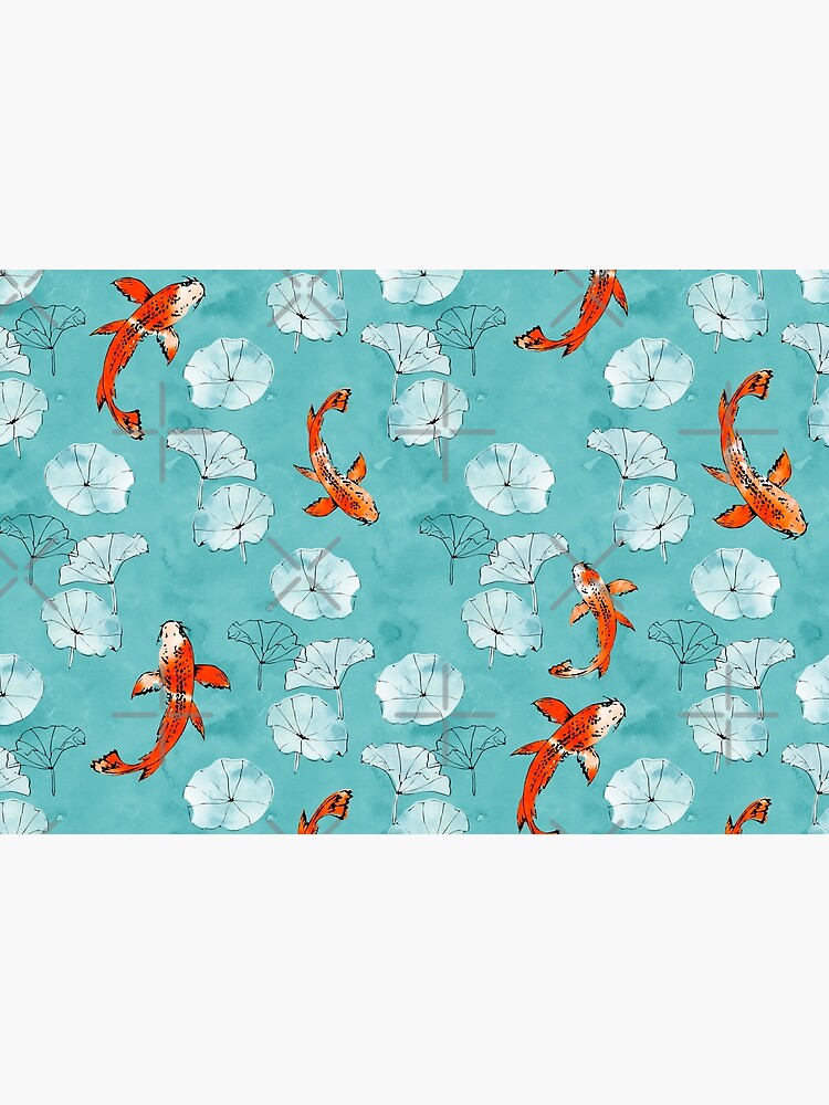 Waterlily koi in turquoise by adenaJ