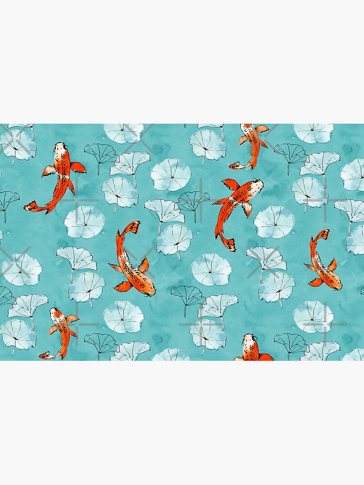Waterlily koi in turquoise by adenaJ