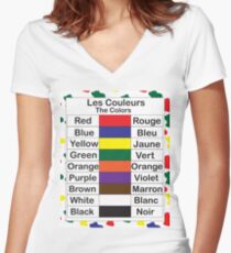 Les Couleurs Women's Fitted V-Neck T-Shirt