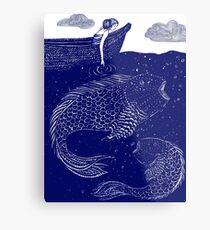 The Blue Shimmering Sea Lights Metal Print