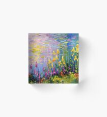 Blumen am Teich Acrylblock
