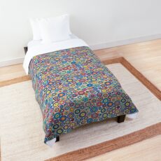 Multicolored Concentric circles - white background Comforter