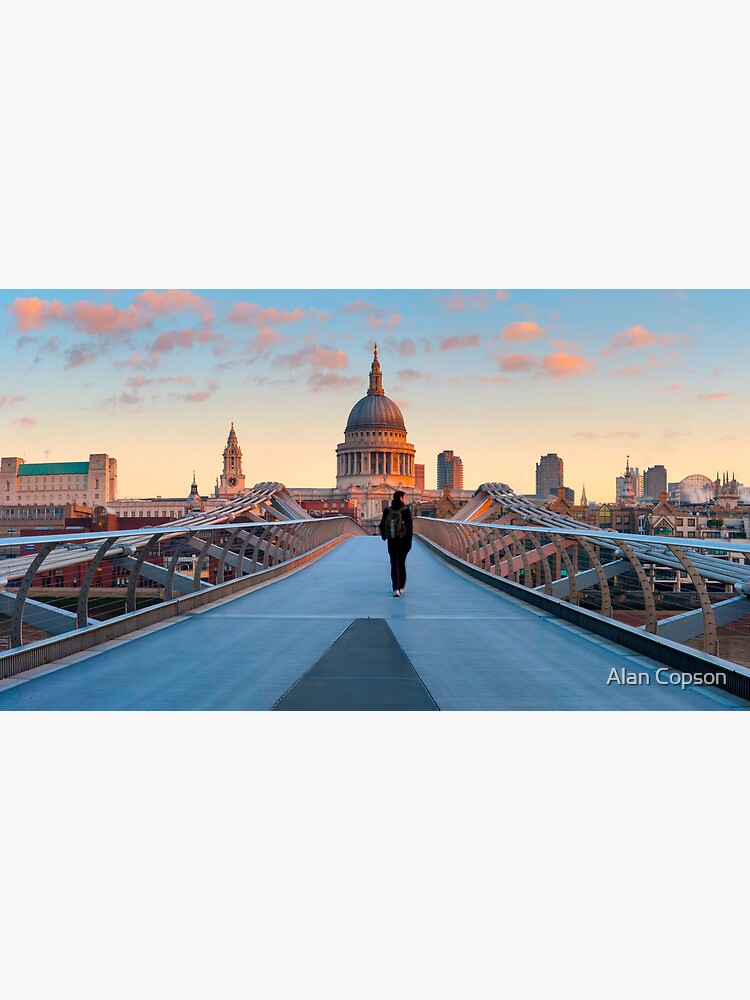 UK, London, St. Paul's Cathedral and Millennium Bridge over River Thames Alan Copson © 2010 (20038-06) by AlanCopson