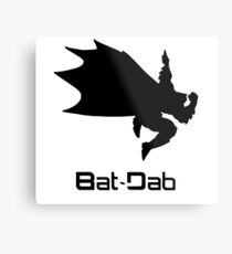 Black Bat-Dab (with Text) Metal Print