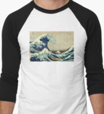 Hokusai, The Great Wave off Kanagawa, Japan, Japanese, Wood block, print Baseball ¾ Sleeve T-Shirt