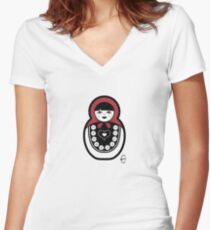 Russian Doll A Women's Fitted V-Neck T-Shirt