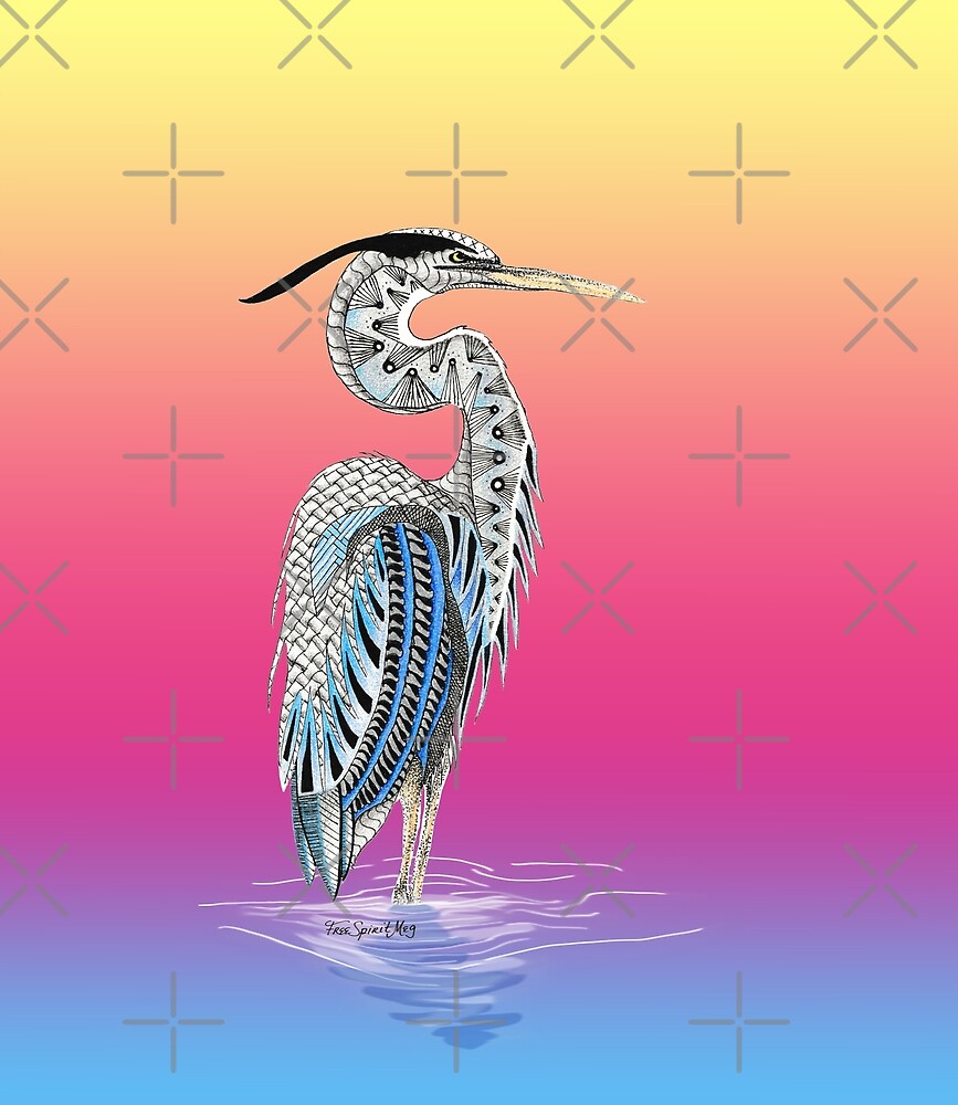Great Blue Heron Totem by Free-Spirit-Meg