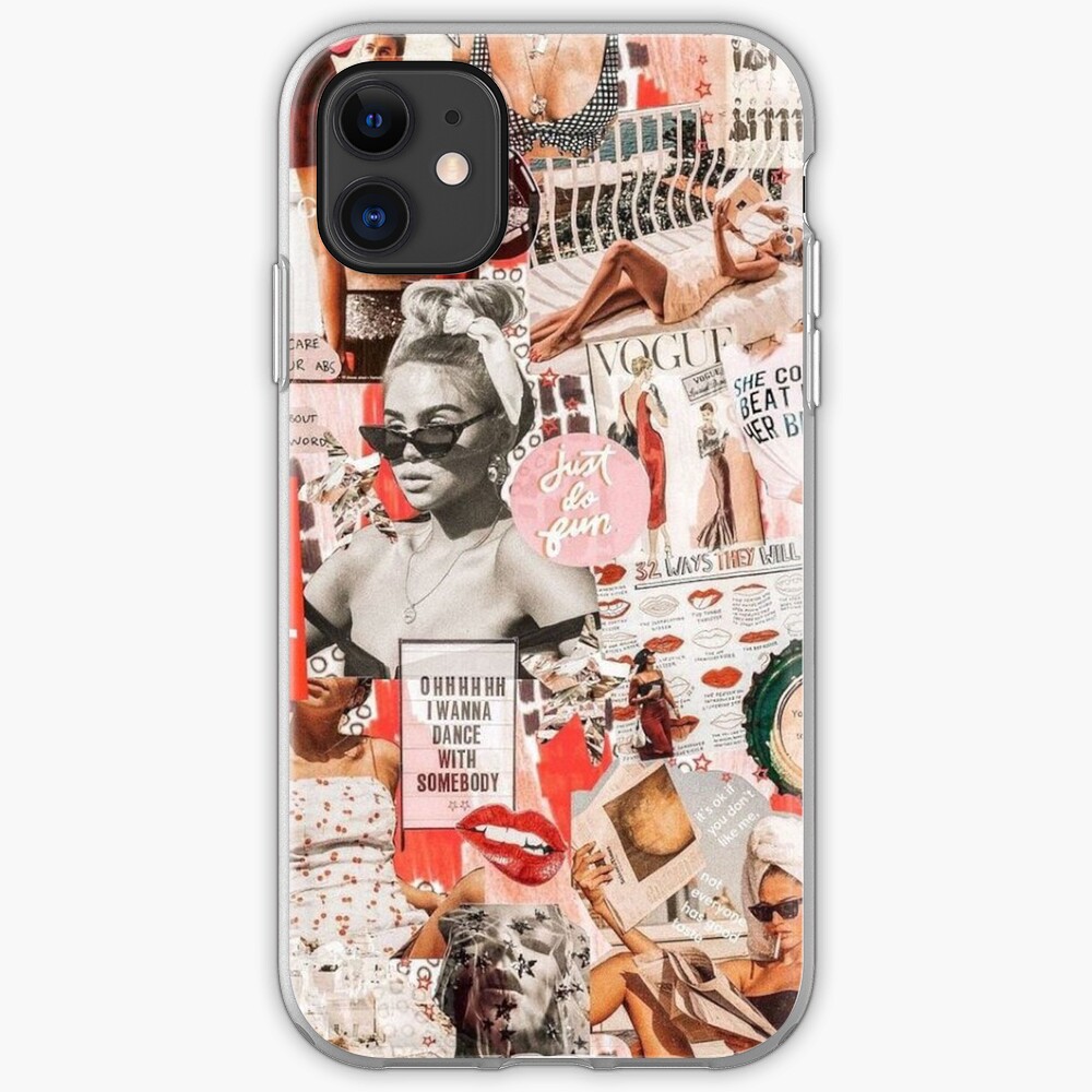 red retro collage iPhone Case & Cover