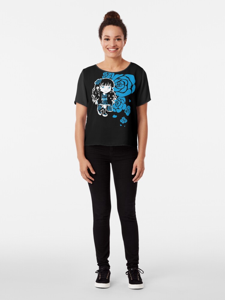 Alternate view of Wa-Lolita Blue Rose Chiffon Top
