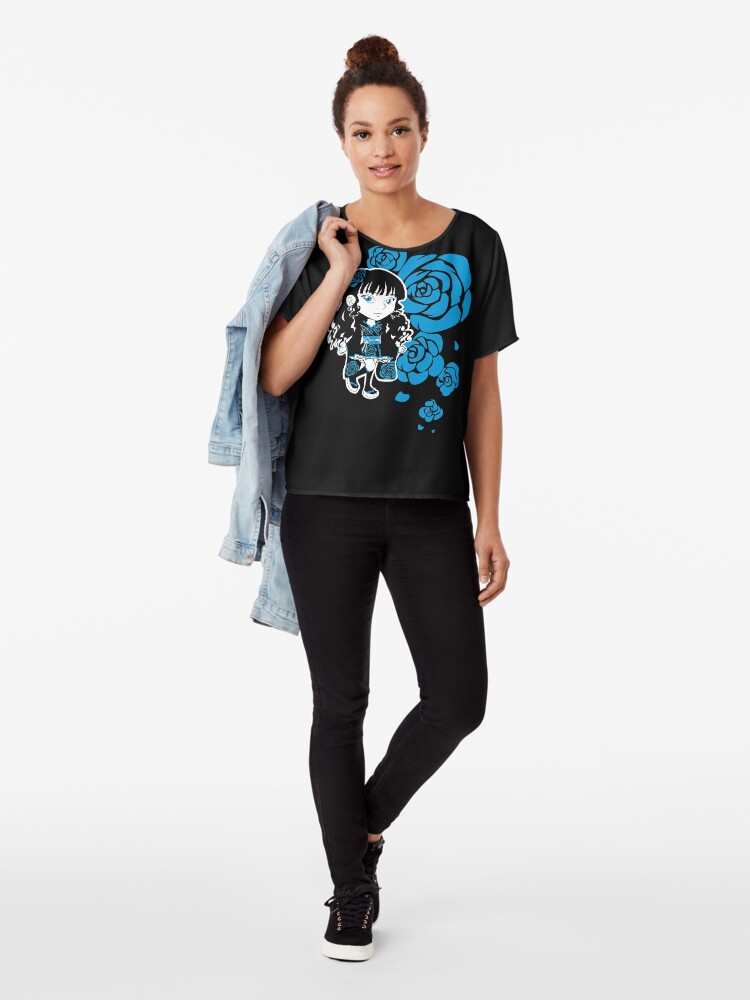 Alternate view of Wa-Lolita Blue Rose Chiffon Top