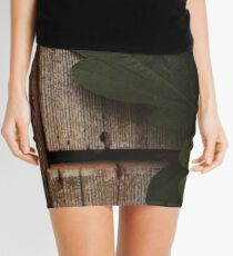 Fig leaf on wood Mini Skirt