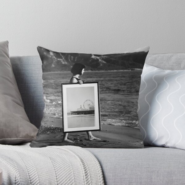 Santa Monica Pier Photo at the Beach Throw Pillow