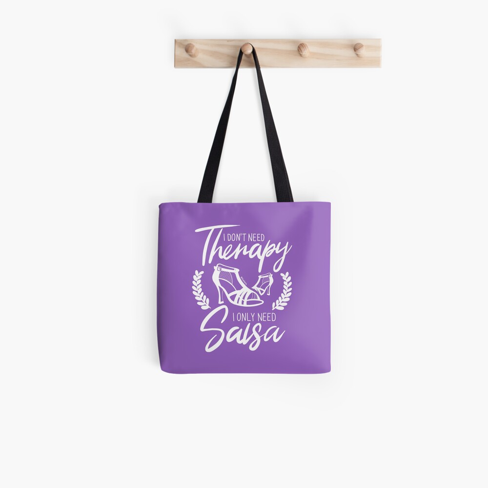 No necesito terapia, solo necesito salsa. Edición zapatos de baile. Bolsa de tela