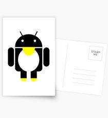 linux Tux penguin android Postcards