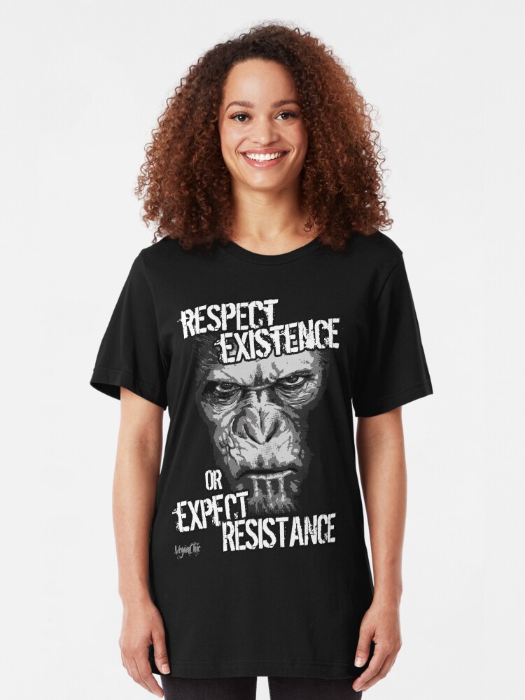 Alternate view of VeganChic ~ Respect Existence Slim Fit T-Shirt
