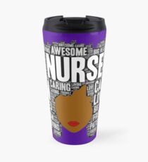 Afro-Kunst-Geschenk für schwarze Krankenschwester RN LPN Thermobecher