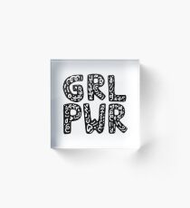 Bloque acrílico Arte de la tipografía GRL PWR Girl Power