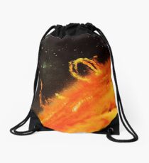 Burning the sun. Drawstring Bag