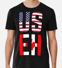 Camiseta premium Bandera de USEH America Canada Funny American Canadian