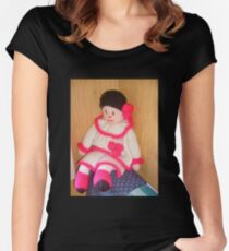 Doll with pink socks Women's Fitted Scoop T-Shirt