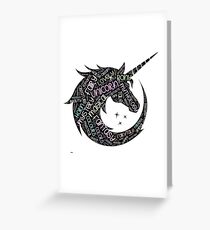 Unicorn Cloud Word Design Einhorn-T-Shirt Grußkarte