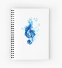 blue flaming note Spiral Notebook