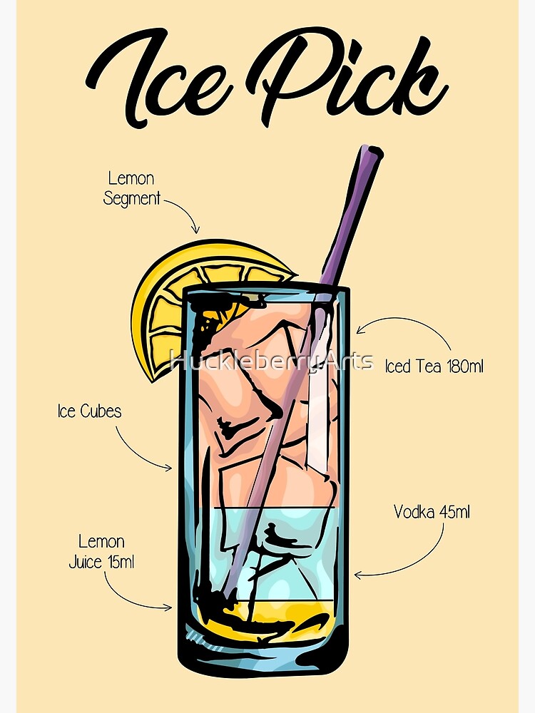 "Ice Pick Cocktail Recipe" Poster by HuckleberryArts Redbubble