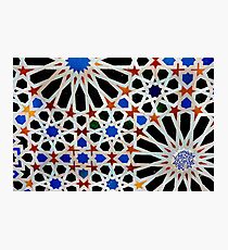 An Arabic (Moorish) tile design at the Alhambra, Andalucia,Spain Photographic Print