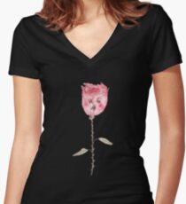 Traurige Blume Shirt mit V-Ausschnitt