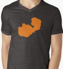 Sambia Love in Orange T-Shirt mit V-Ausschnitt für Männer
