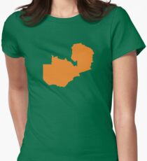 Sambia Love in Orange Tailliertes T-Shirt