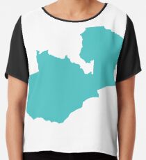 Sambia-Liebe in Aquamarin Chiffontop