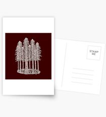 Coastal Redwoods Cathedral Ring Sketch - Red Number 2 Postcards