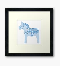 Blaues Dala-Pferd Gerahmtes Wandbild