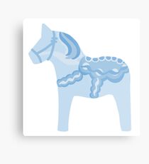 Blaues Dala-Pferd Metalldruck
