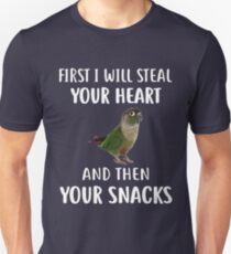 Ihr Herz grüne Backe Conure Papagei Art.-Nr. Slim Fit T-Shirt