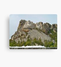 Snow on the ledge ~ MT Rushmore Canvas Print