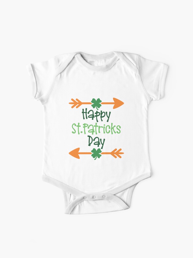 Kiss Me Im Irish Green Clover ST Patricks Day One-Piece Baby Bodysuit