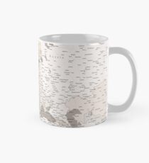 Light brown map of Europe with cities Classic Mug