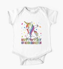 Happy 100 Days Of School Student Teacher Unicorn Gift Baby Body Kurzarm
