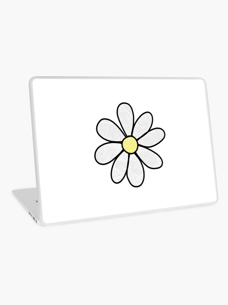 Zentangle Aesthetic Daisy Flower Laptop Skin By Rebecca N Art