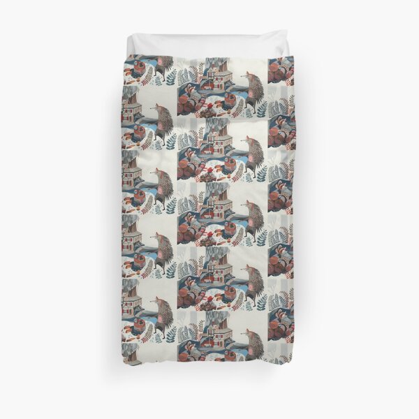 Wood chopping friends Duvet Cover