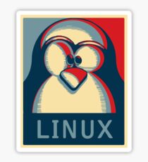 Linux tux penguin obama poster logo Sticker